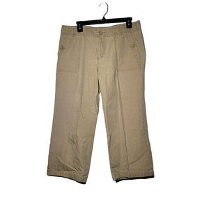 Eddie‎ Bauer Women's Mid Rise Khaki Pants Size 12 Neutral Career Business Office